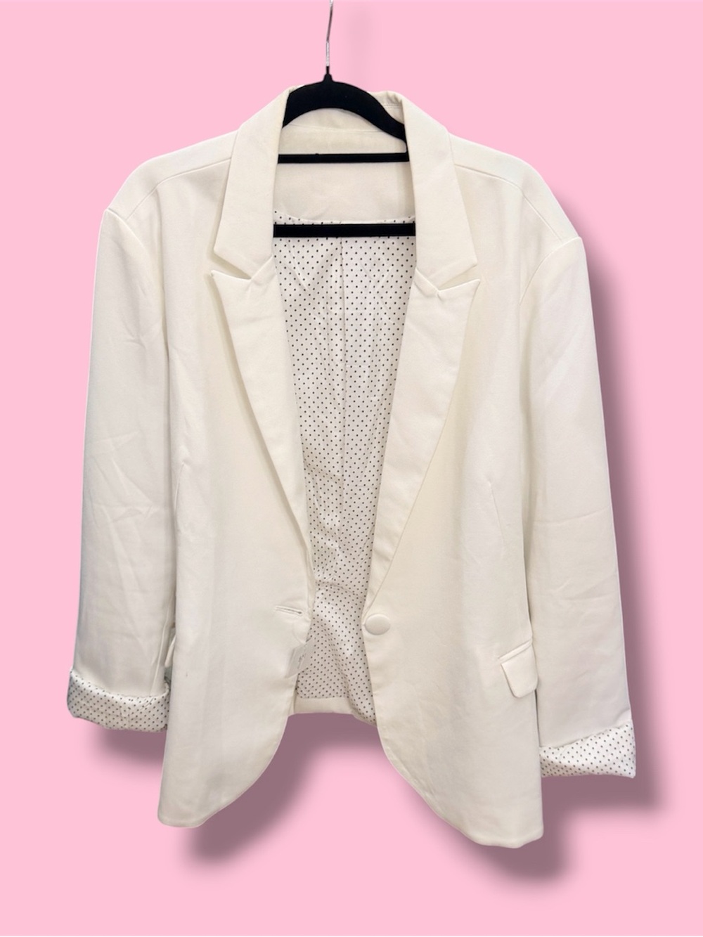 Women's White Single-Button Blazer